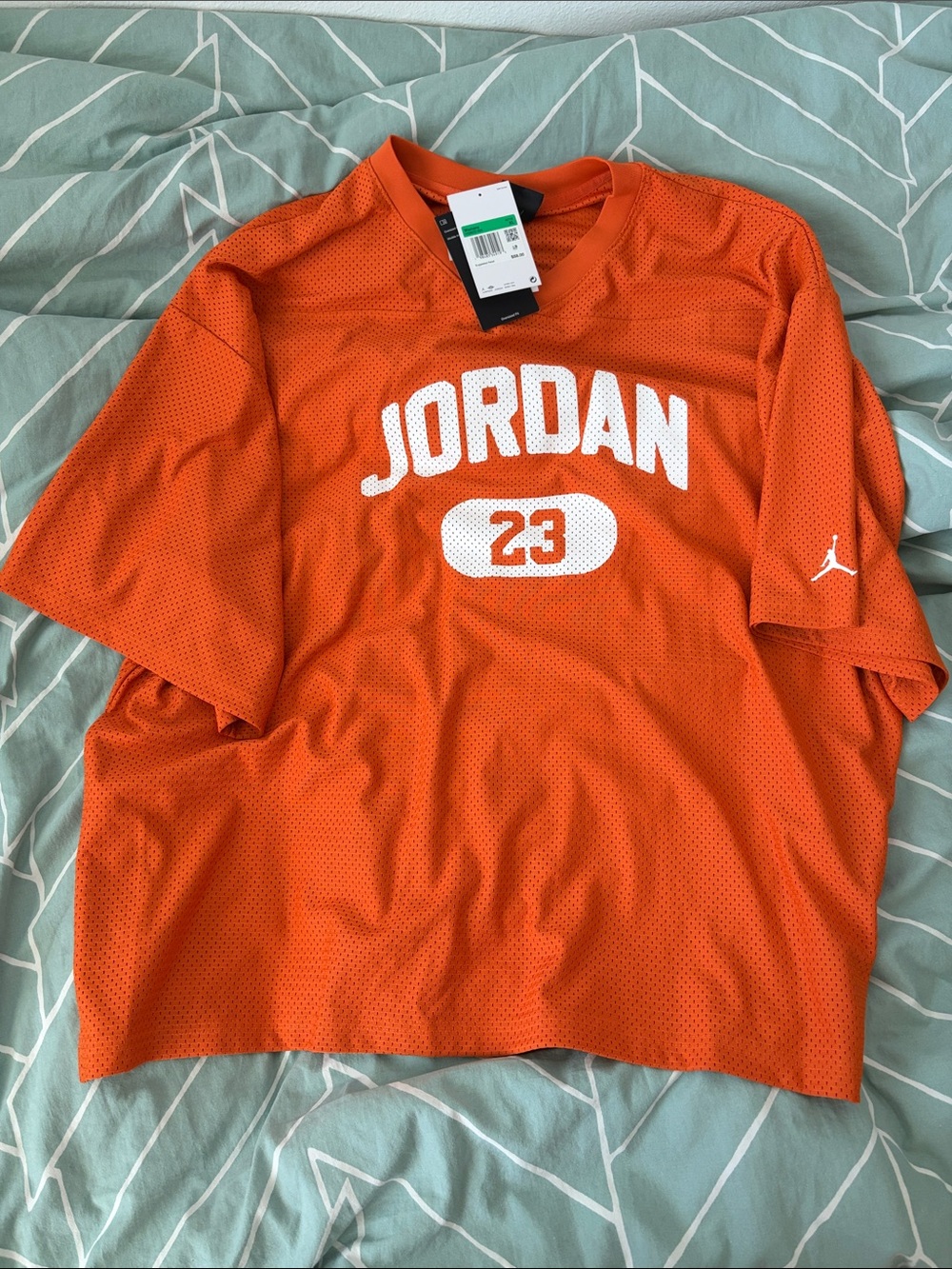Jordan Womens Orange Brooklyn Mesh 'Jordan 23' Athletic Jersey size XL